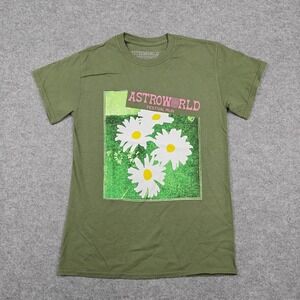 Astroworld Travis Scott Shirt Mens Small Green Festival Run Graphic Tee New